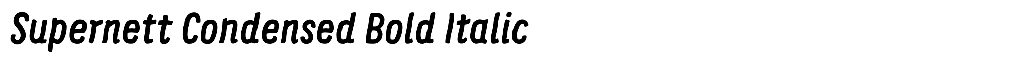 Supernett Condensed Bold Italic image